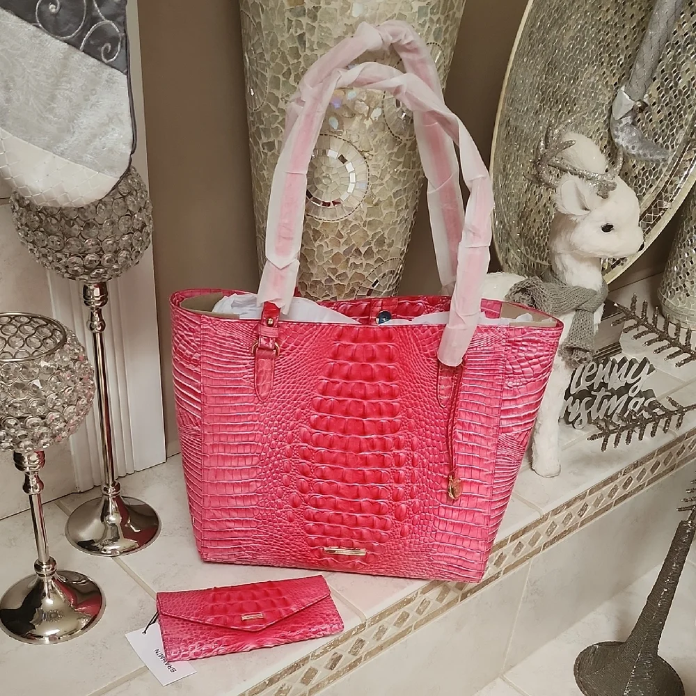 🛍🩷 BRAHMIN APRIL PINK COSMO TOTE & VERONICA WALLET 🩷🛍
